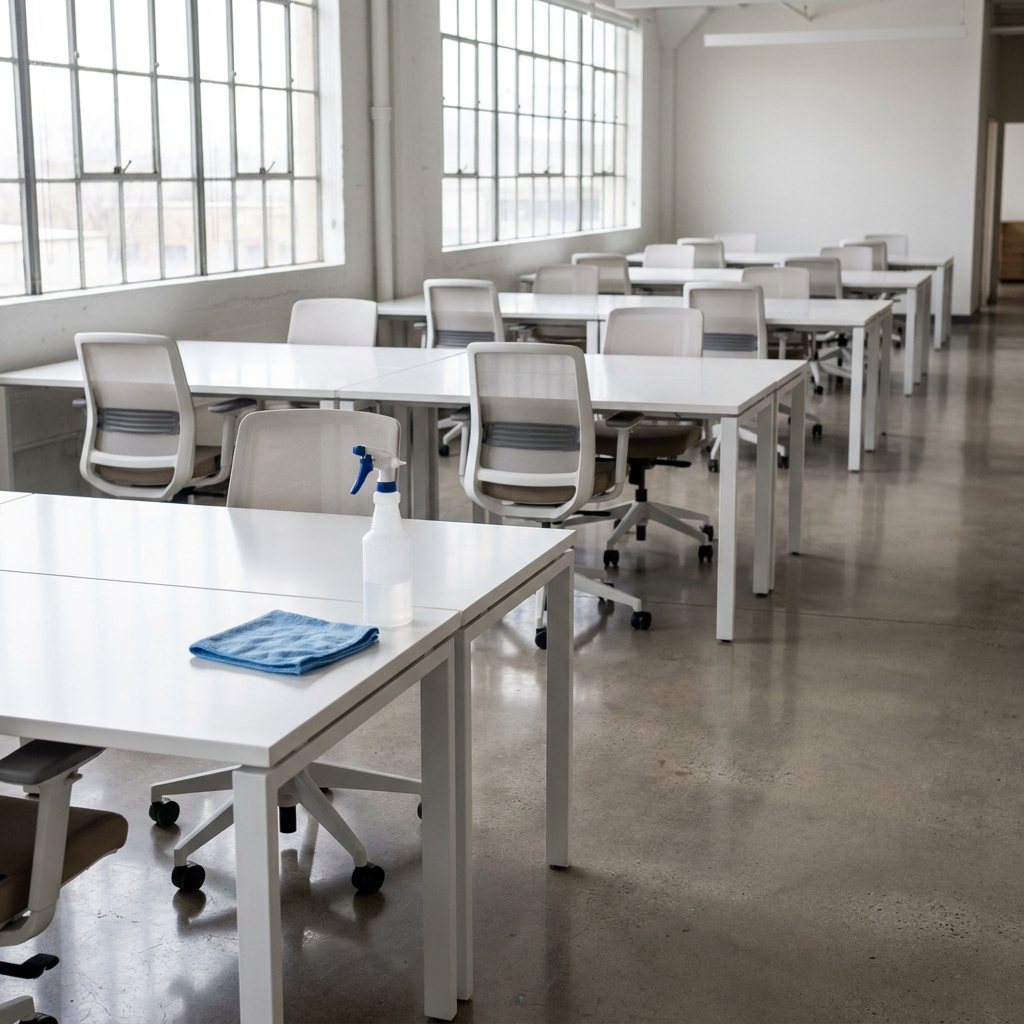 Freshly cleaned commercial office space served by TML Property Services in Utah County